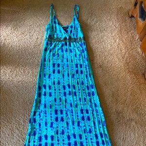 Blue/Green Tie-dye Maxi Dress
